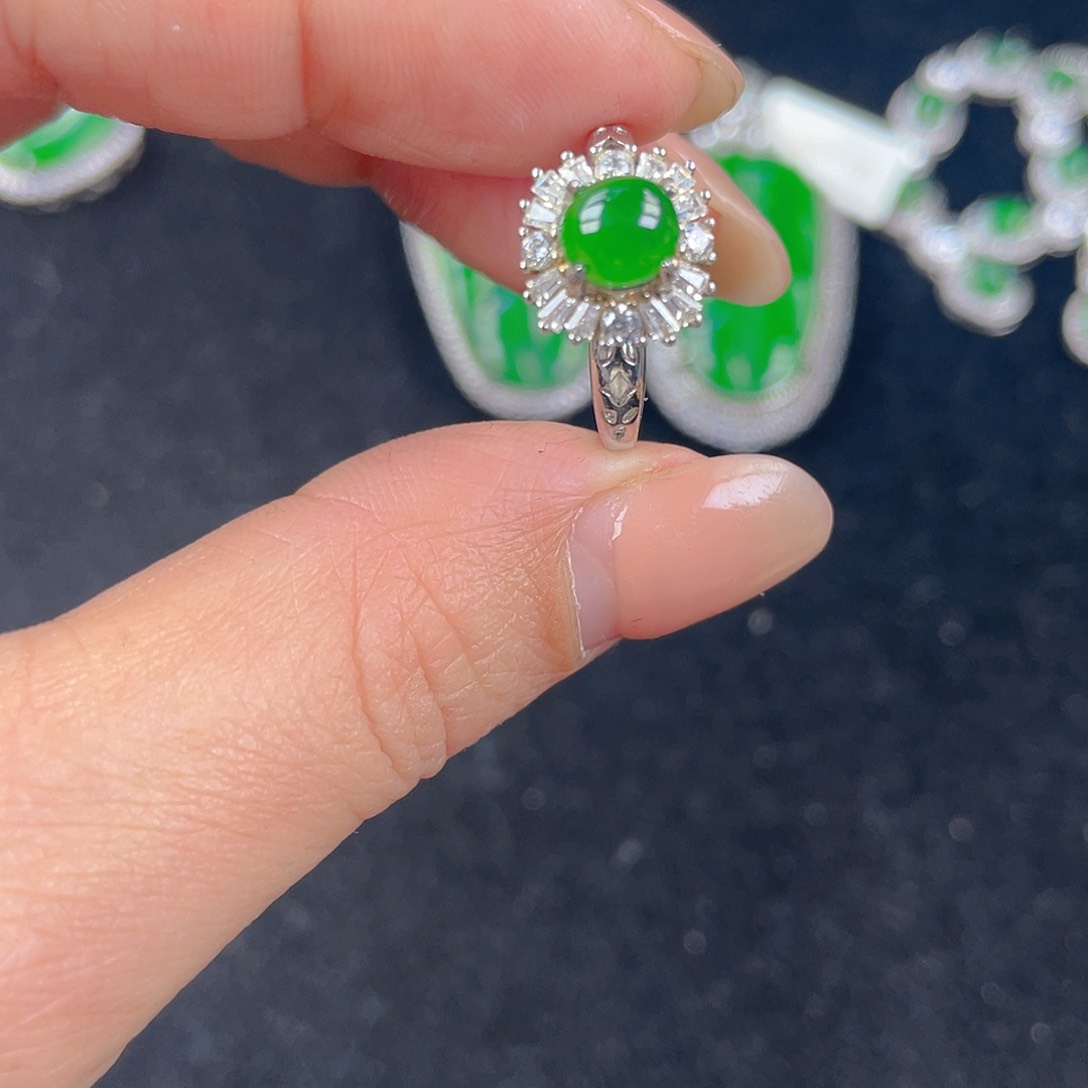 翡翠吊坠(不含链)银S925镶嵌