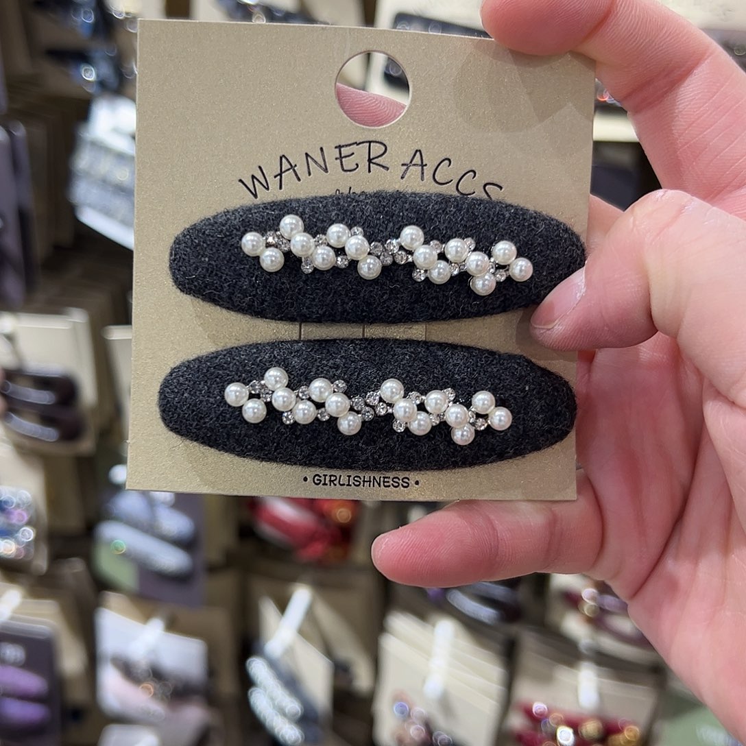 布艺非金属珠珠拜拜夹