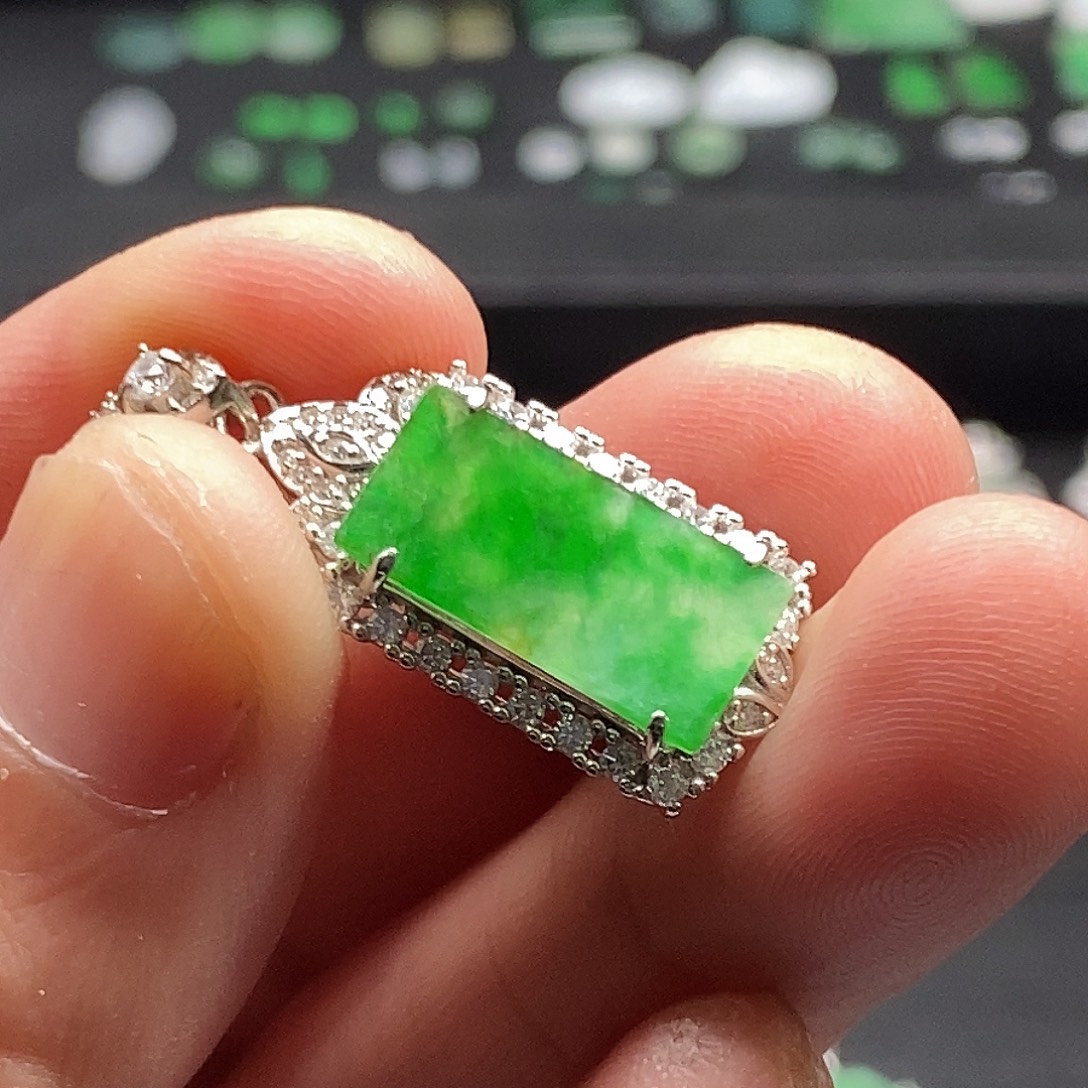 翡翠银S925镶嵌颈饰