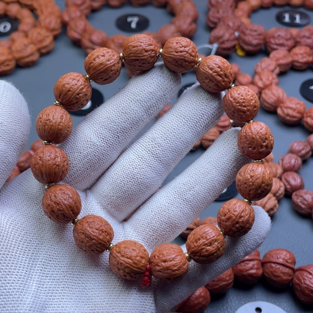 文玩核桃手串野生核桃蚂蚁纹小金豆秋子手持