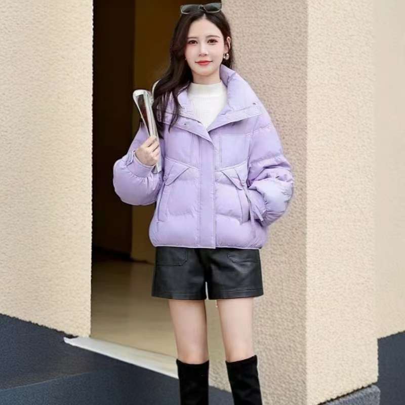 308-轻薄短款纯色休闲风冬季保暖秋冬羽绒服