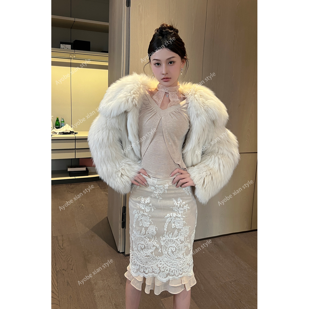 【AYOBE】小贤  精致千金氛围狐狸毛时髦气质外套高奢贵气冬季皮草