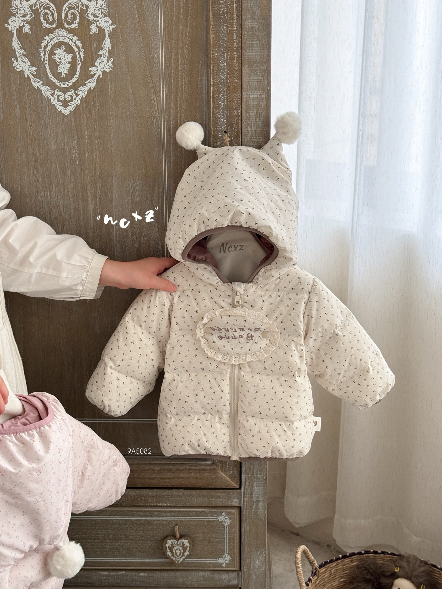 奶茶猪.桃囍后花园cm73808590羽绒服连体分体