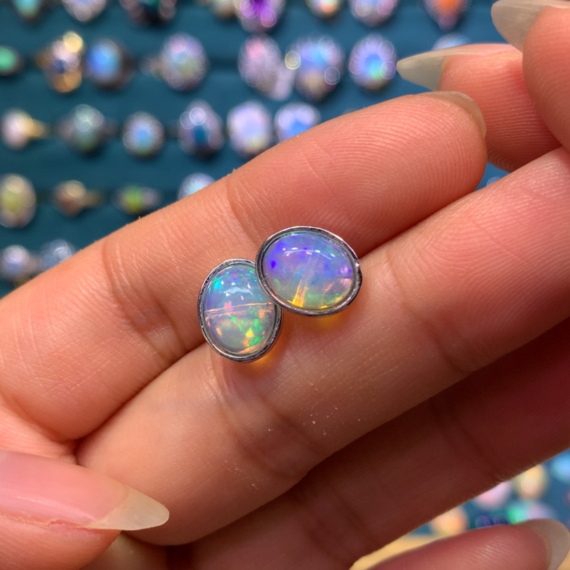 【闪购商品】欧泊银S925镶嵌耳饰款式