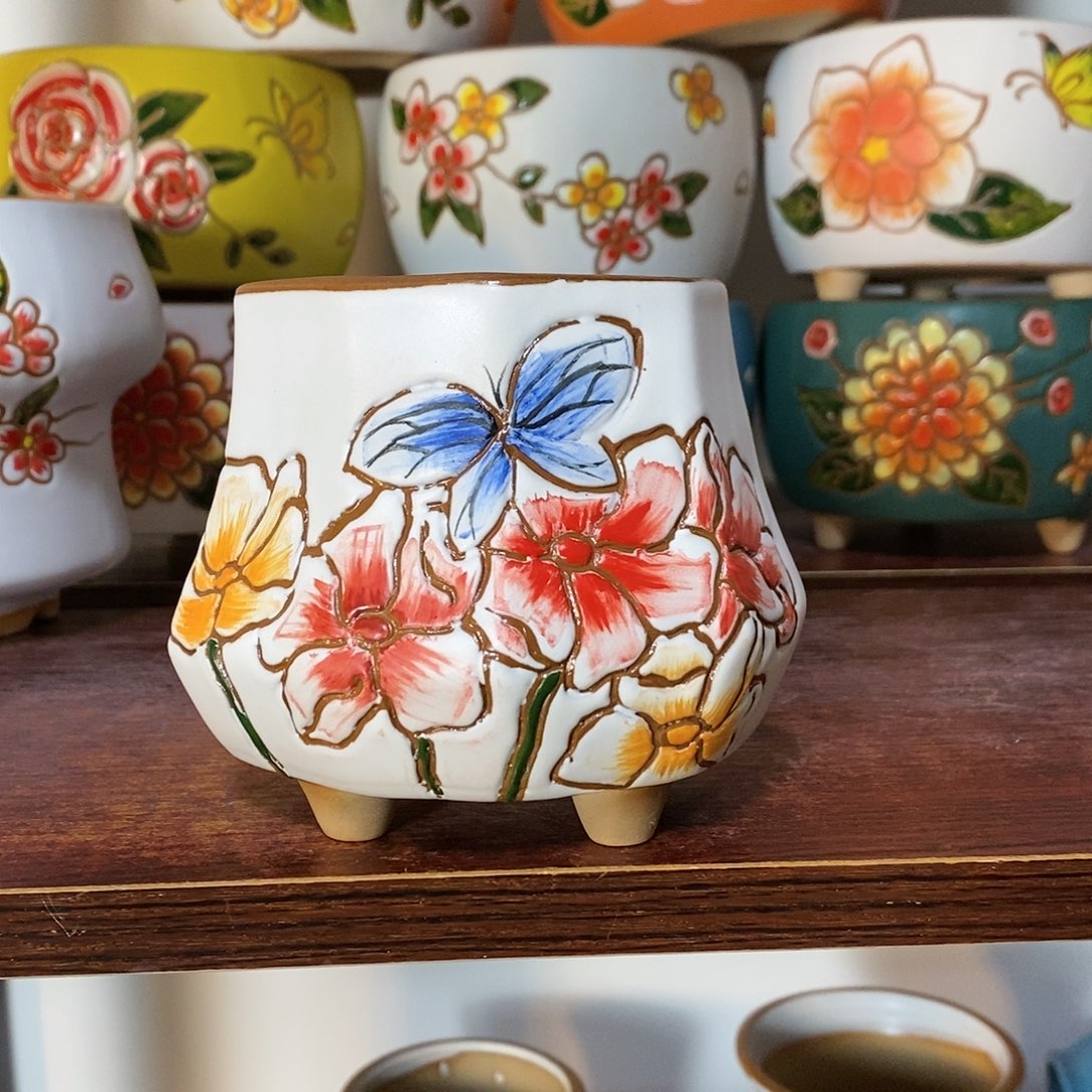 红陶韩式多肉植物花盆