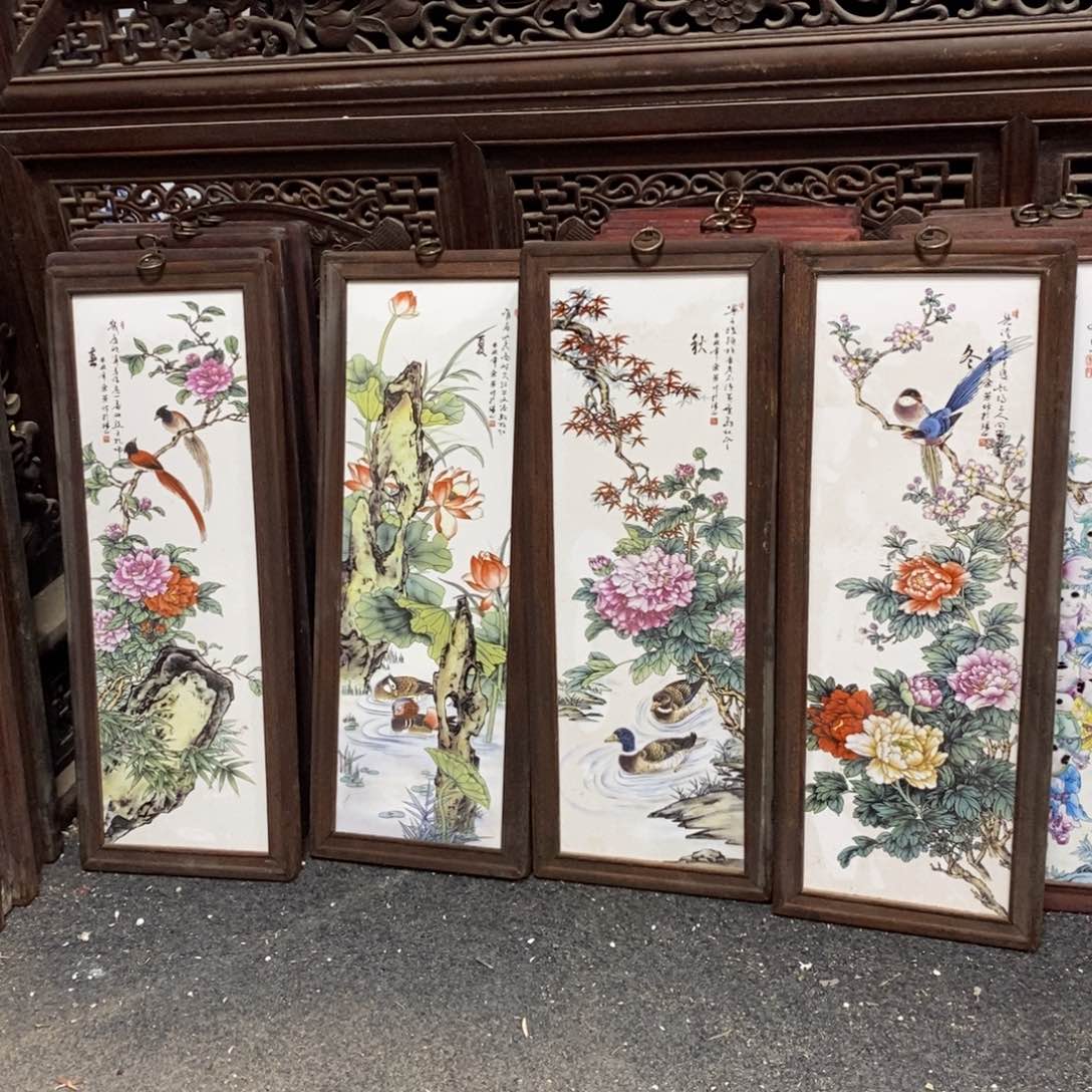 瓷片55*21*4 景德镇瓷板画柴窑烧制