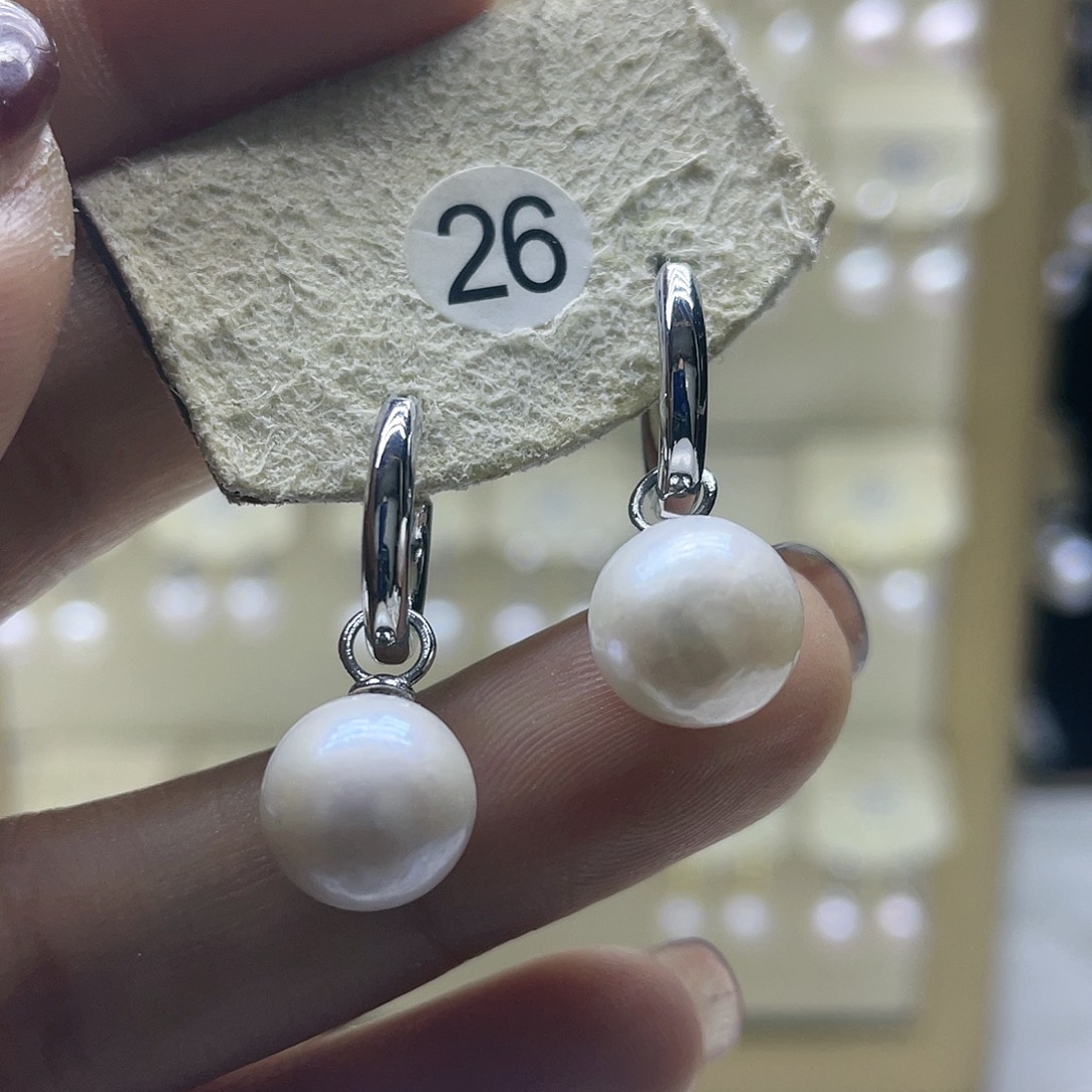 淡水珍珠耳饰银S925镶嵌