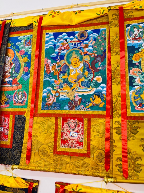 热贡精品唐卡黄财神手绘227