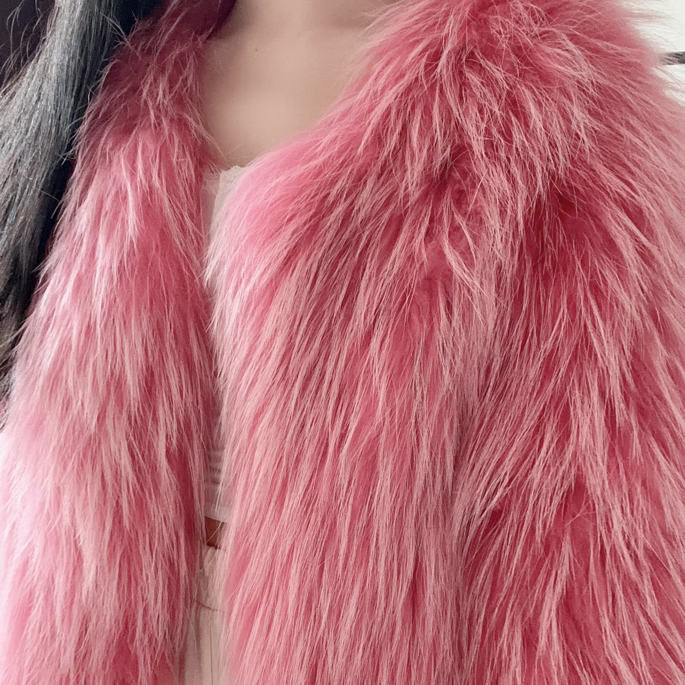 粉黛大理石狐脱卸袖草草外套时尚设计