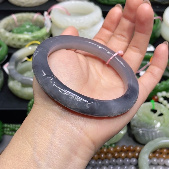 和田玉手镯59+圈口 编号25未镶嵌