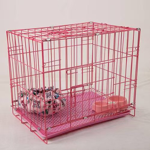 可折叠宠物狗笼室内外耐用铁丝笼中小型犬猫笼带厕所