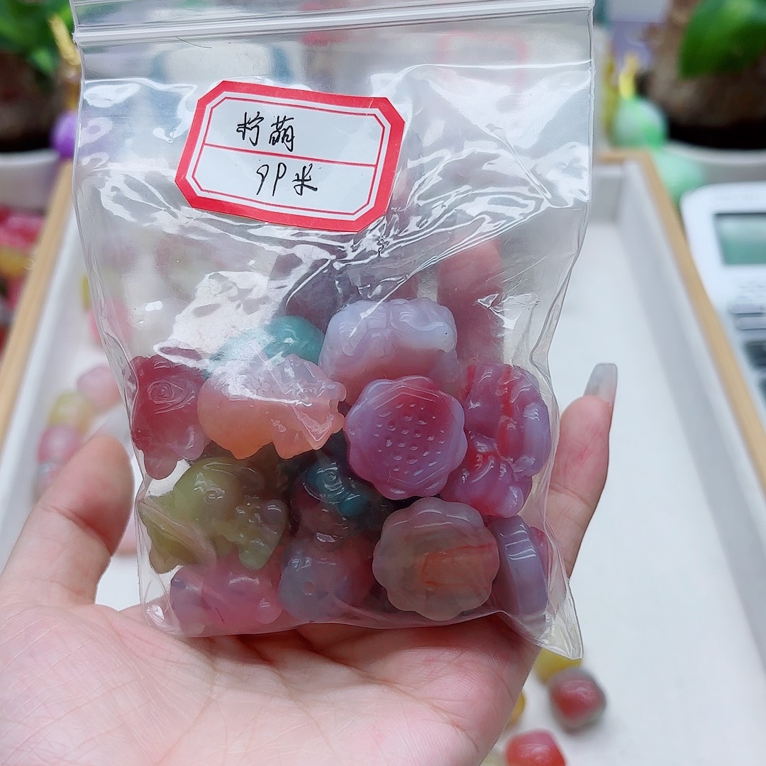 柠***萌玛瑙/玉髓未镶嵌手链盐源13