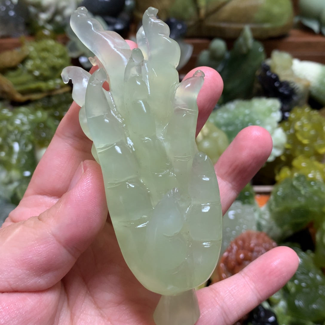 未镶嵌岫玉手把手把
