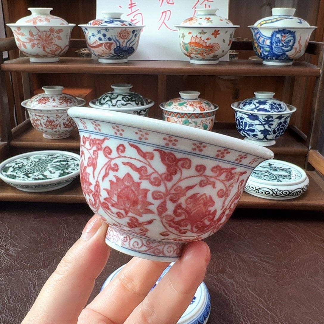 杯子景德镇 釉里红单杯福利价