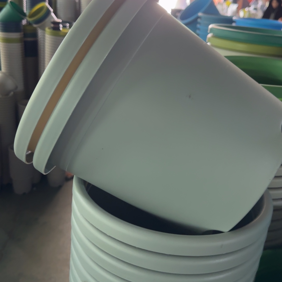 树脂四季盆5#无拖灰白微瑕6