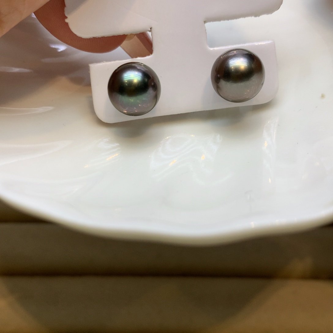 银S925镶嵌耳饰海水珍珠