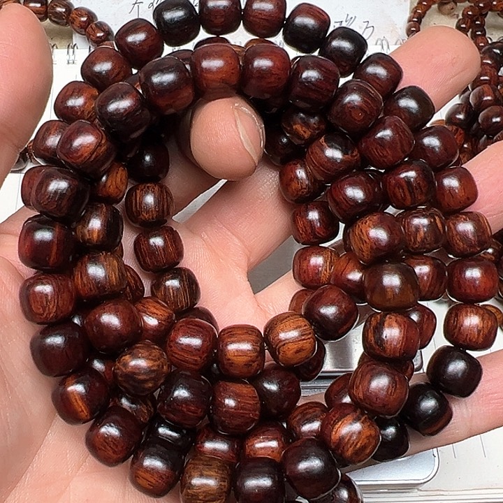 降真香手串/手链海南红降10*108老型黑金虫漏