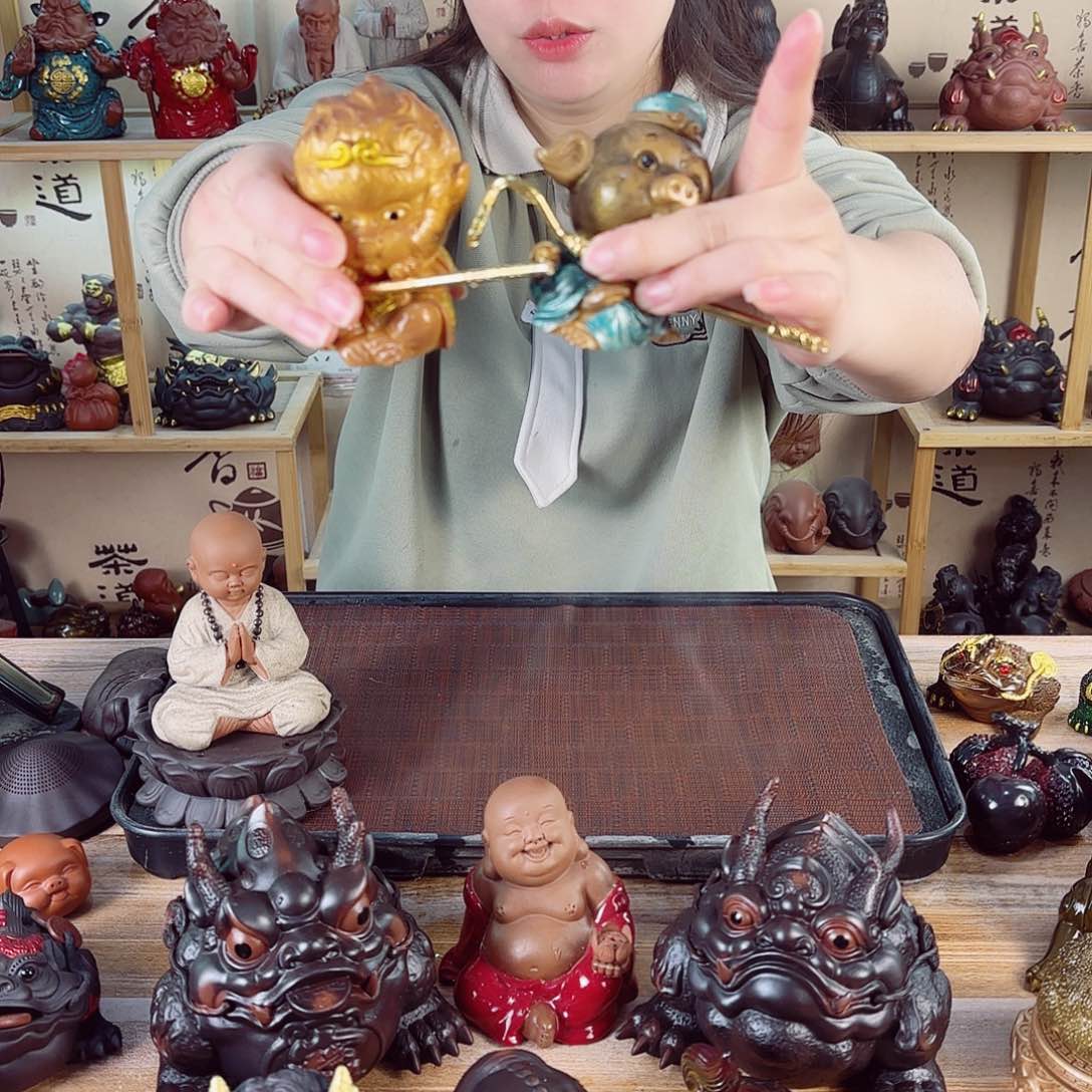 紫砂茶宠紫陶树脂茶宠摆件