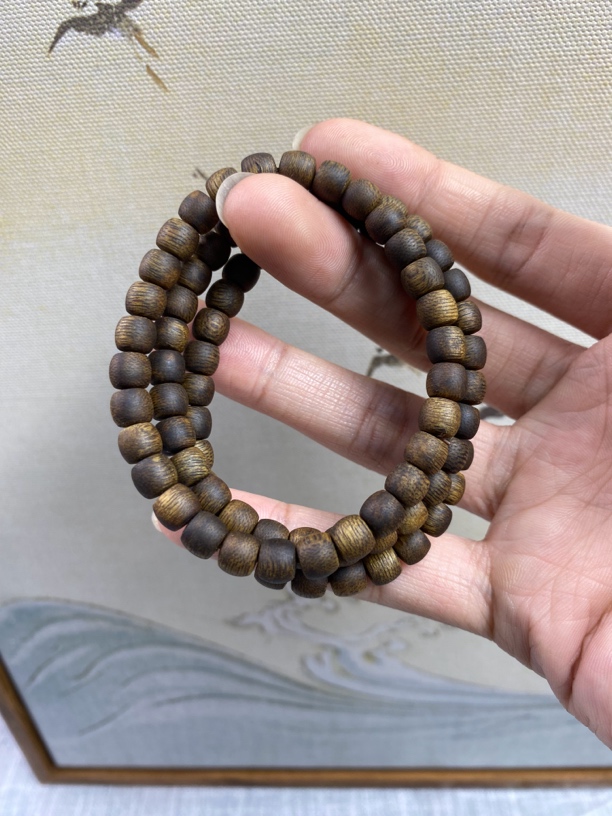 B020奇楠沉香07鼓珠单圈沉水多样性发一