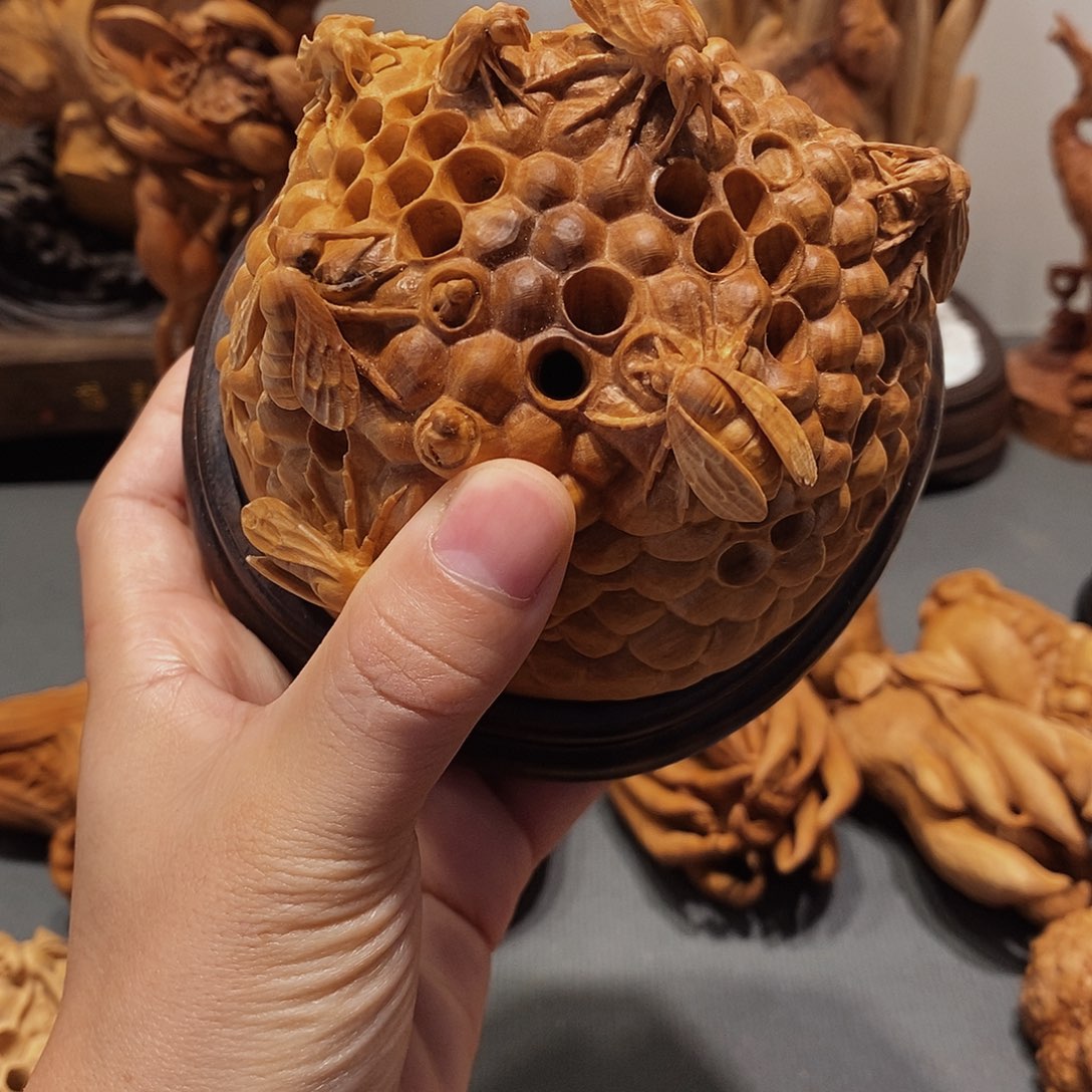 用***2黄杨木小叶黄杨木《多子多福》香炉