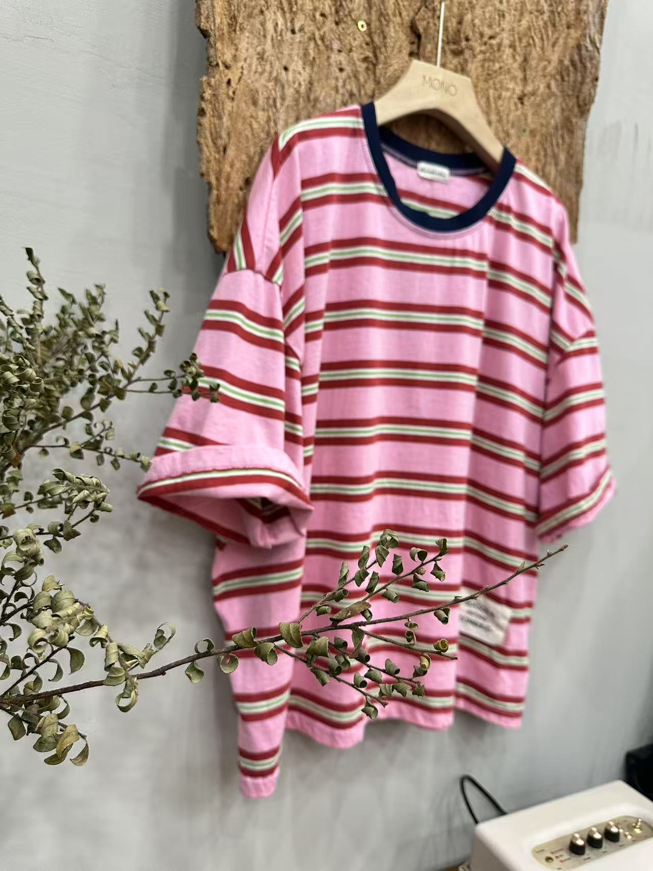 韩国正品不支持退换/兜兜/条纹半袖/0717/15/18