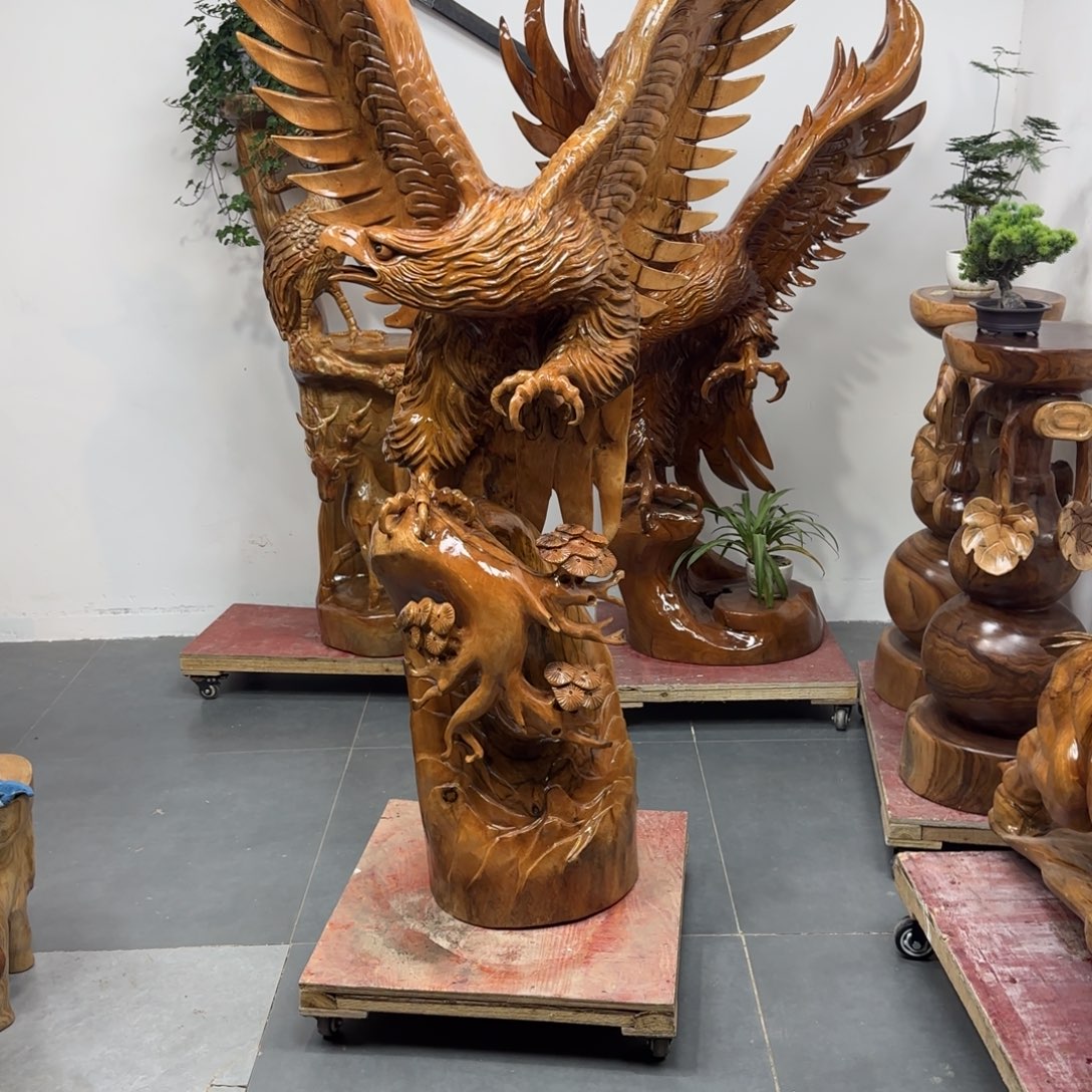 木香樟木老鹰摆件包邮