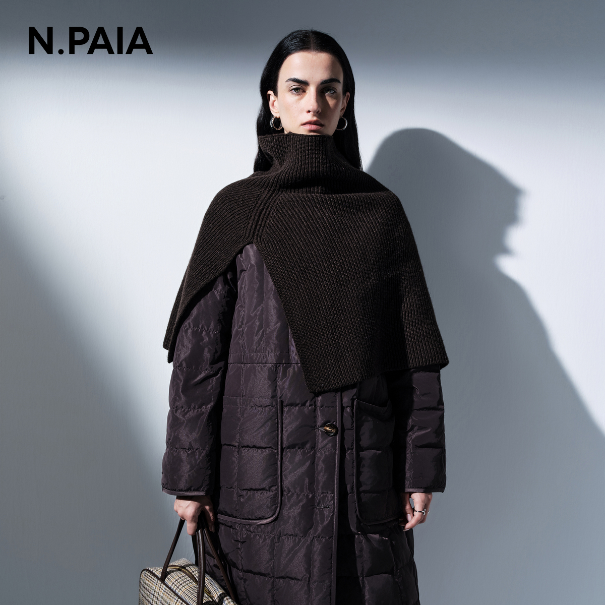 【双12】恩派雅2025新款毛织围脖H型宽松羽绒服XNKIAY210A