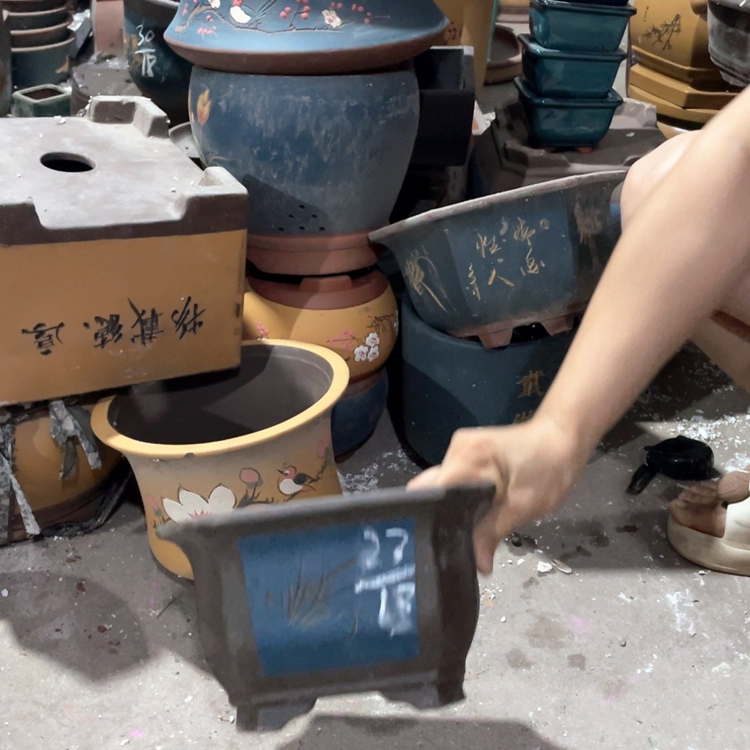 紫砂花瓶紫砂花开