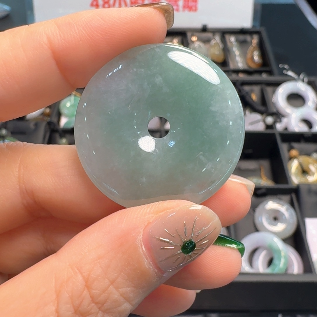 翡翠未镶嵌项链平安扣