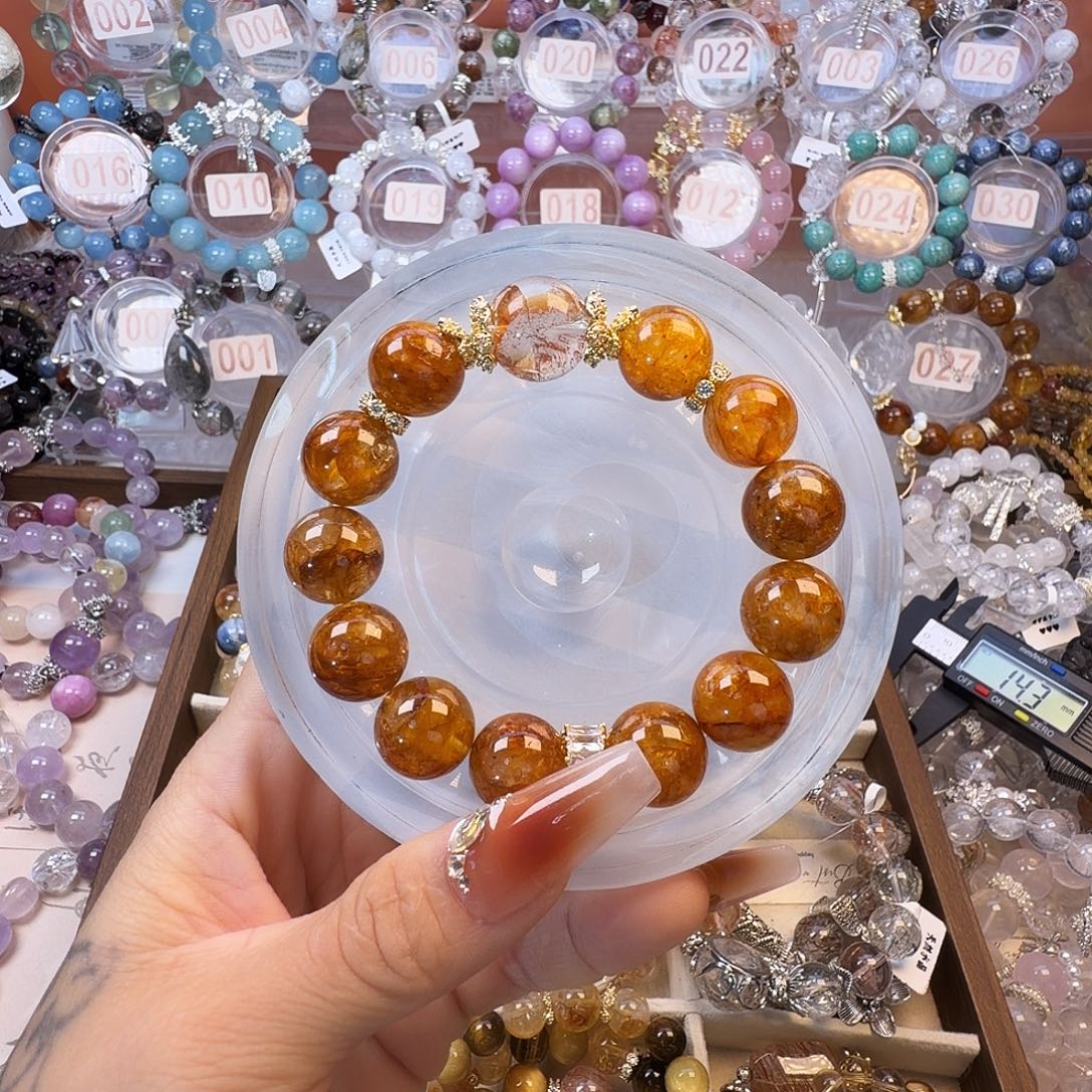 合金手链水晶黄椒