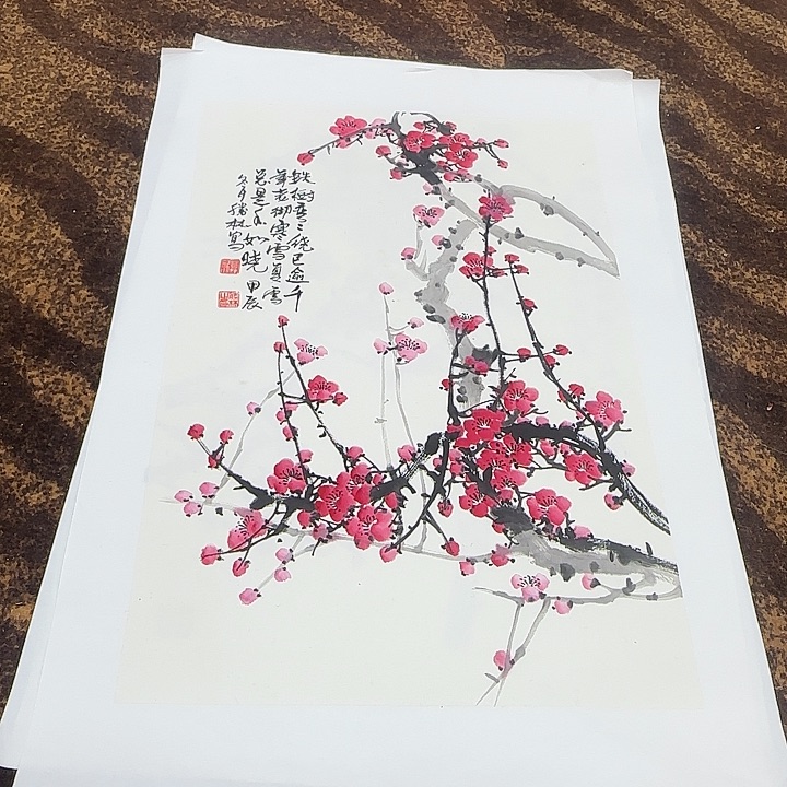 国画莫胜林老师四尺三开带托底