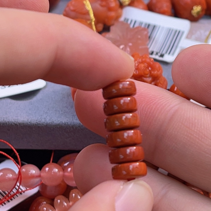 南红玛瑙多样性发一未镶嵌瓦西精品药片套组7.6mm