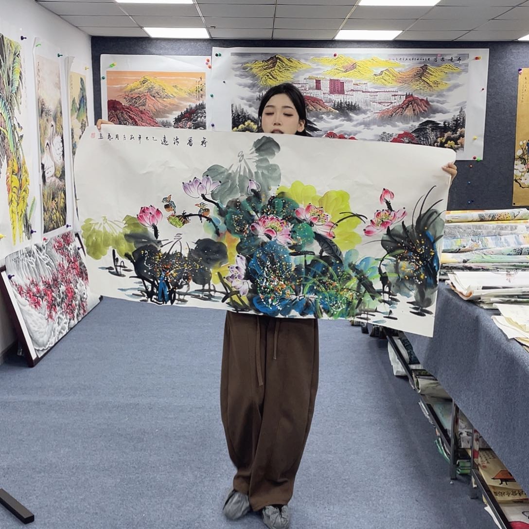 国画国画作品小姐姐放漏…