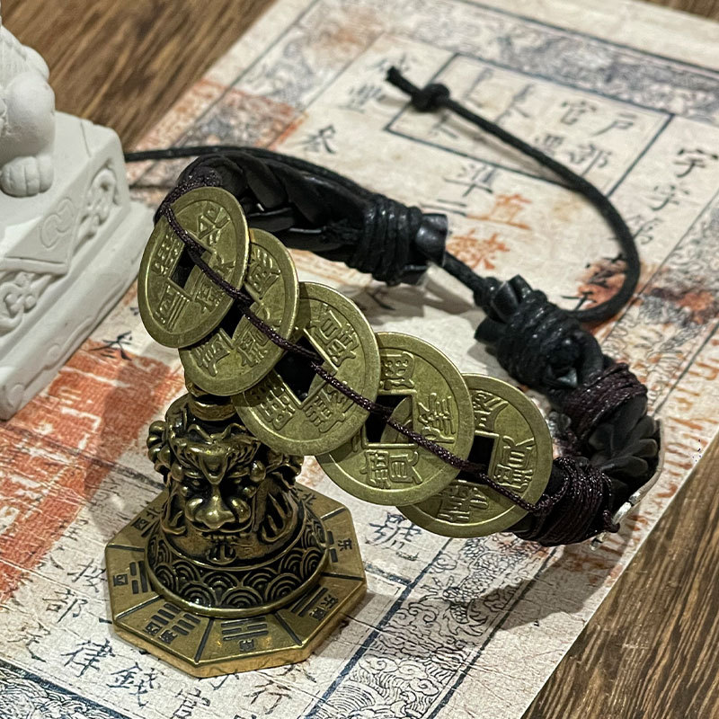 合金铅玻璃手链 十年之约盗墓笔记手链同人小哥五帝钱太岁做旧