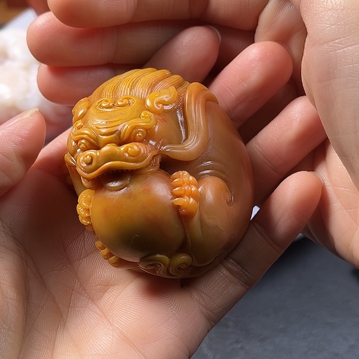 用***6寿山石手把件把玩件