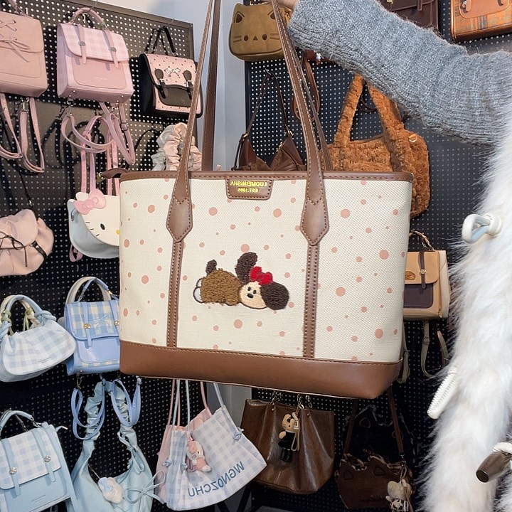 合金厚款派对小狗单肩托特包