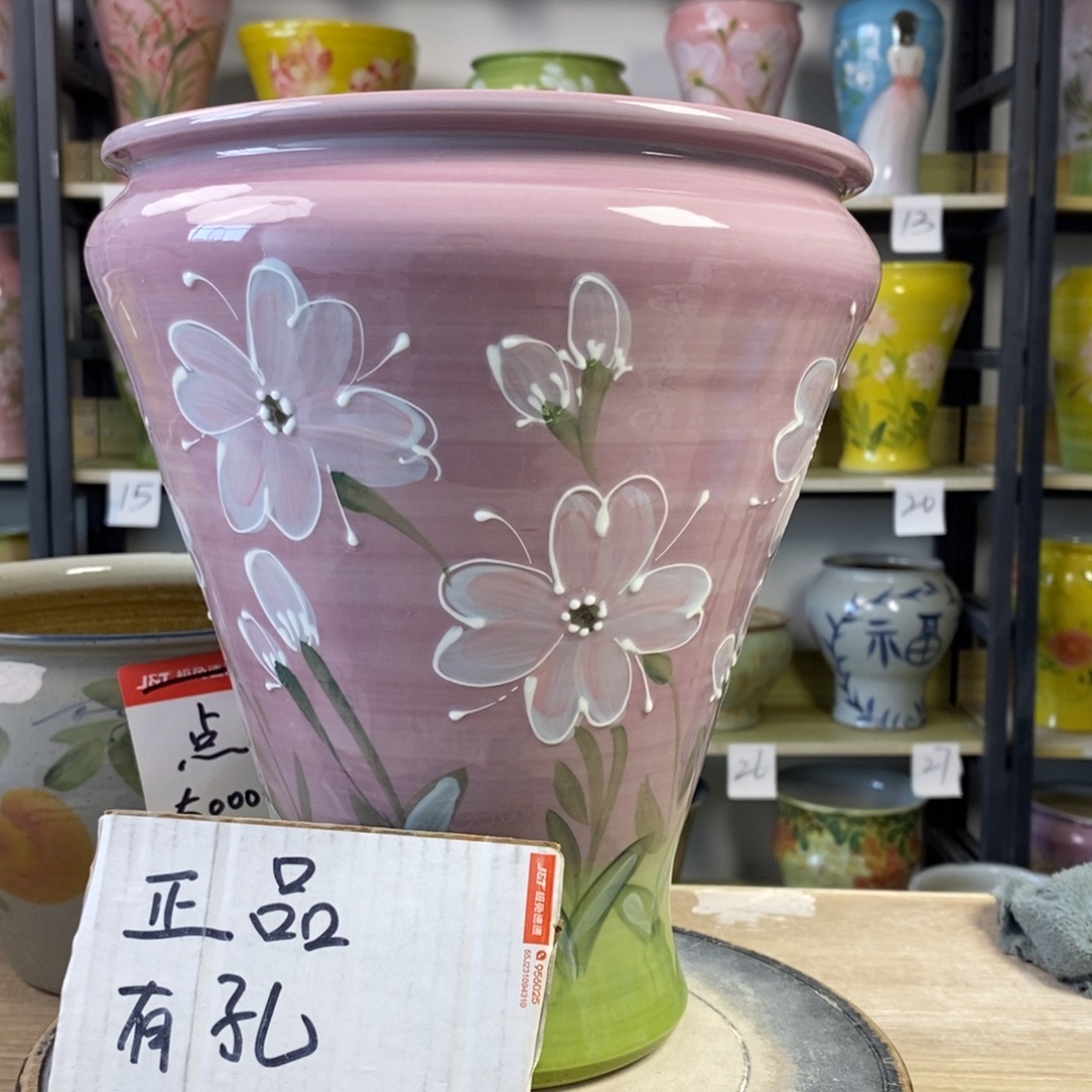 景德镇手工手绘陶瓷花盆