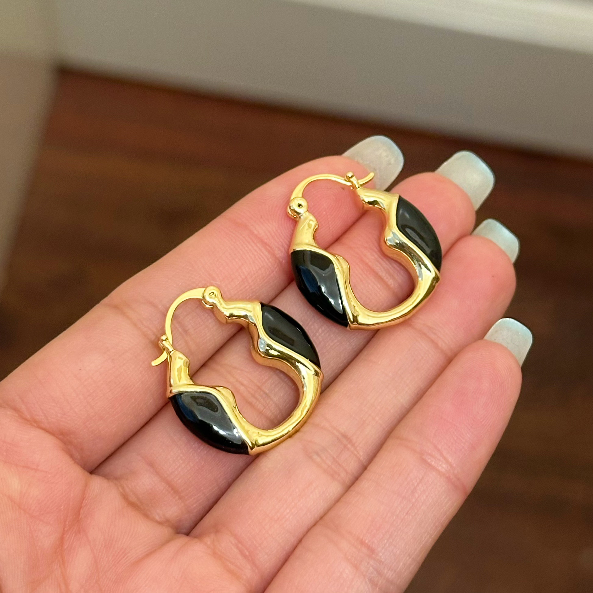 铜合金树脂耳饰 E0572气质轻奢法式小众个性设计感ins欧美