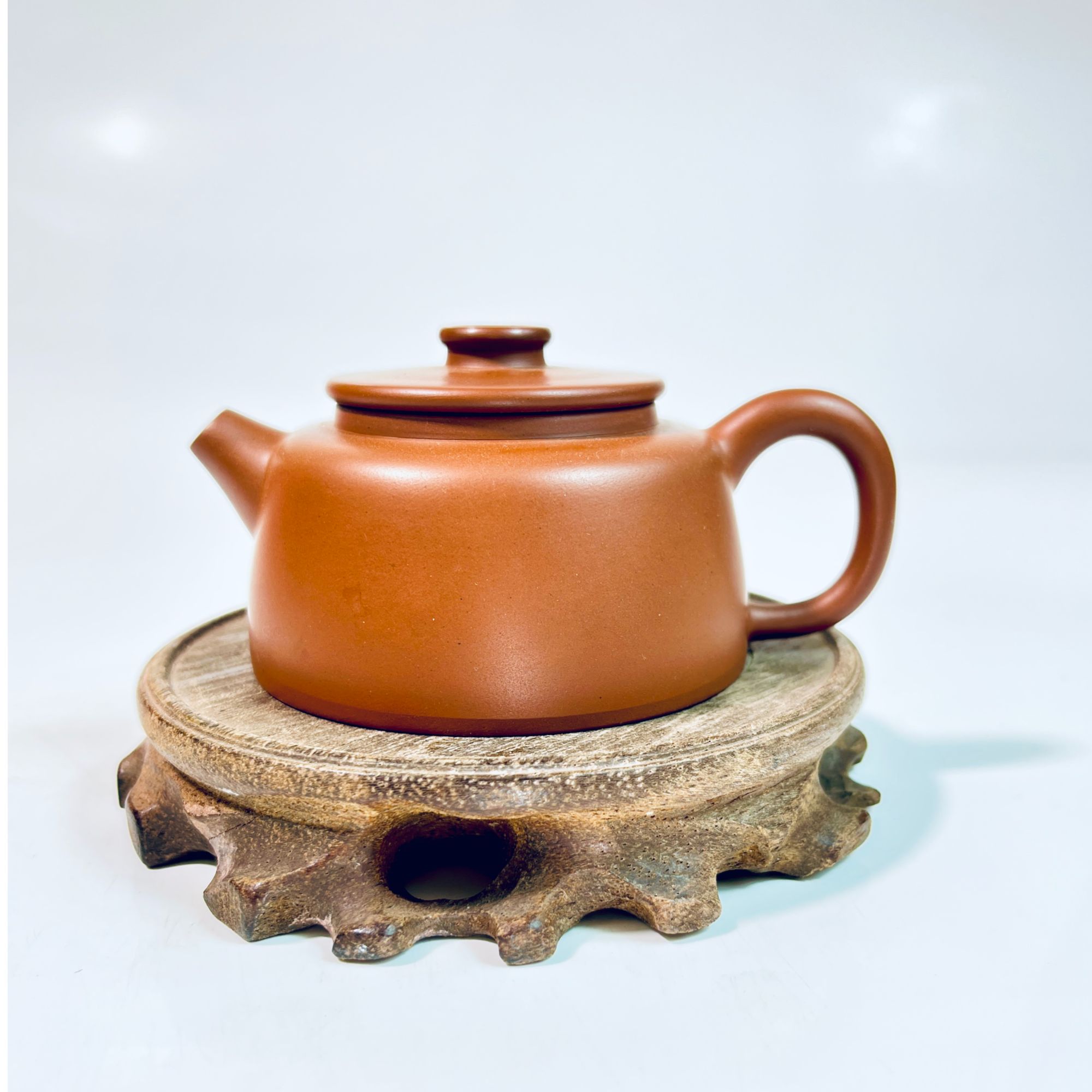 坭兴陶紫红泥红色素面90毫升球孔中式宽口小井栏壶水壶泡茶壶家用