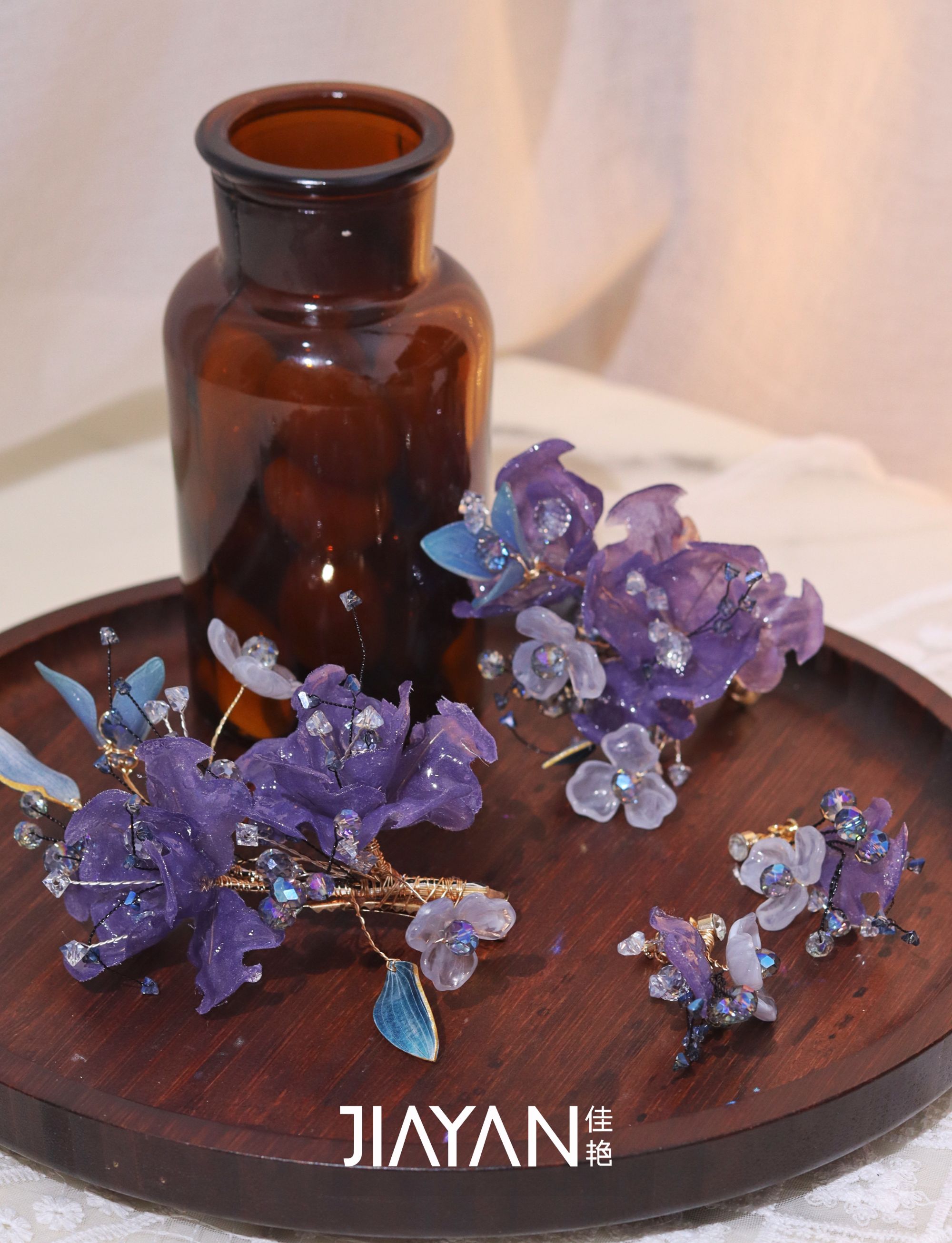 9181分体百搭减龄紫色系新娘头饰