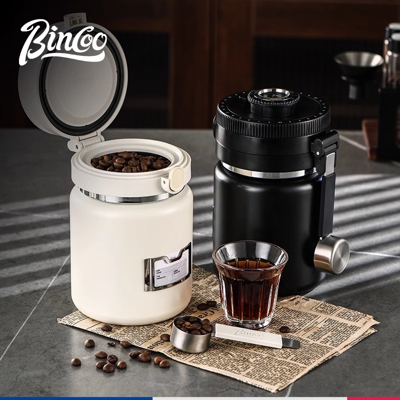 Bincoo咖啡豆密封罐抽真空咖啡粉保存罐湿度食品级双层储物罐D