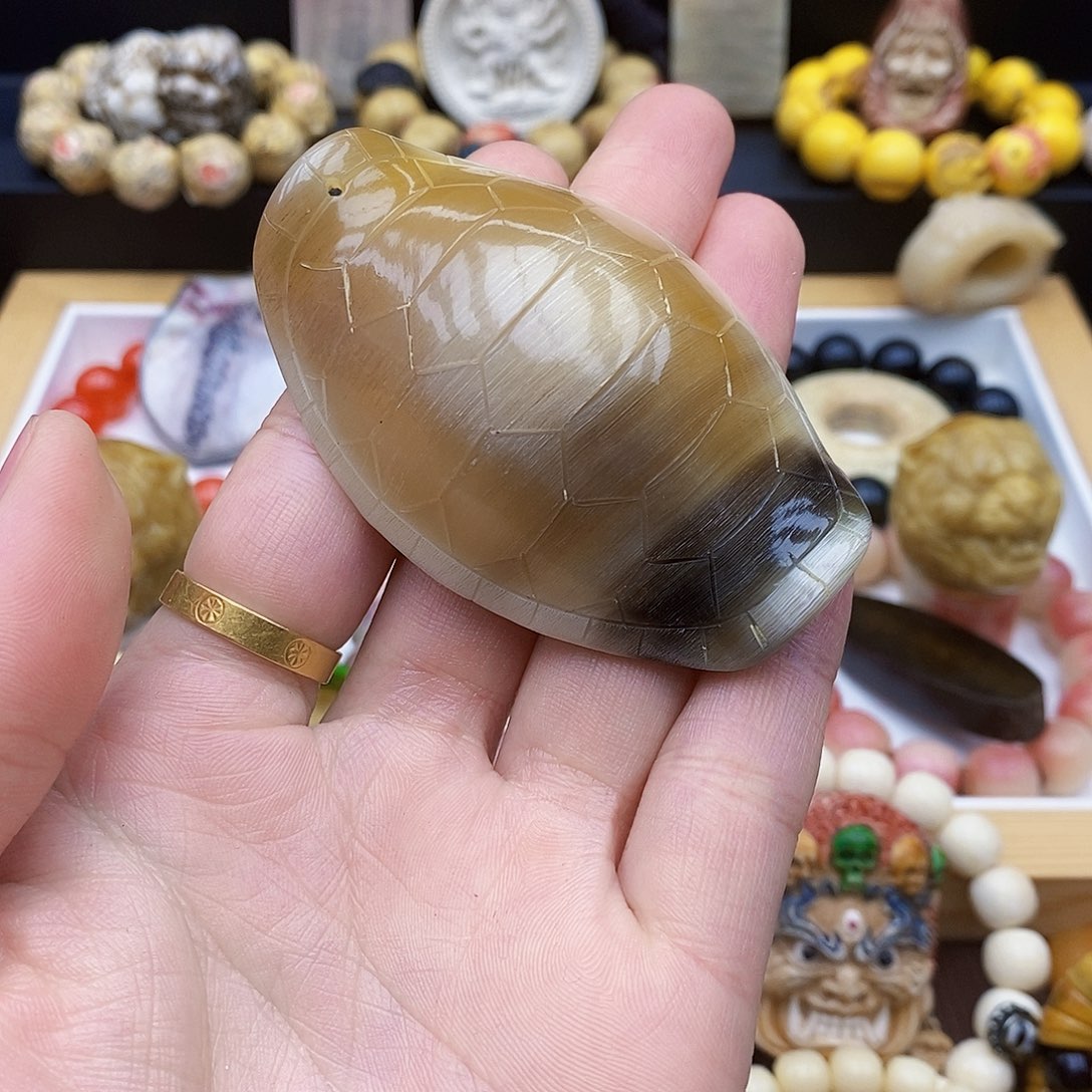 驼骨手串/手链黑驴蹄全蜜色手把件