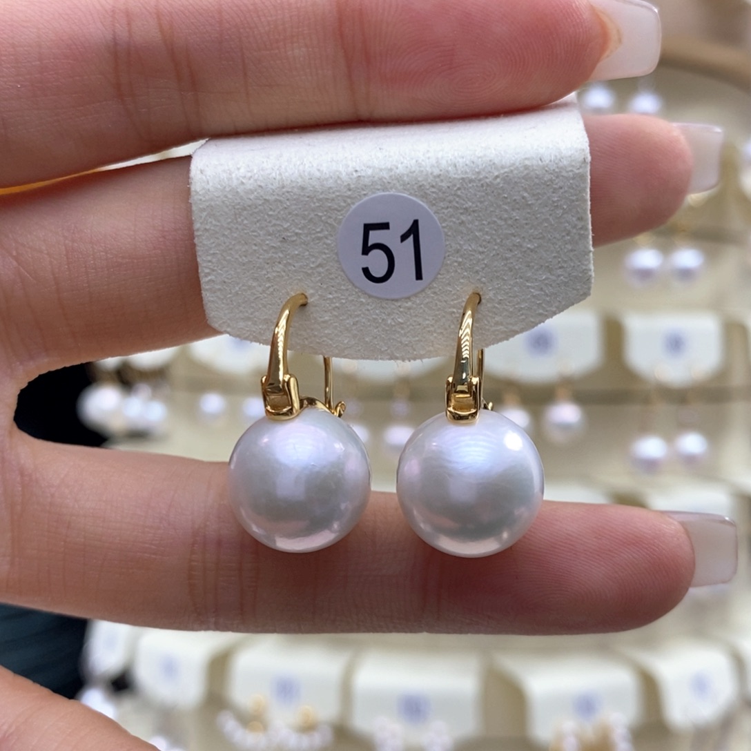 淡水珍珠耳饰银S925镶嵌