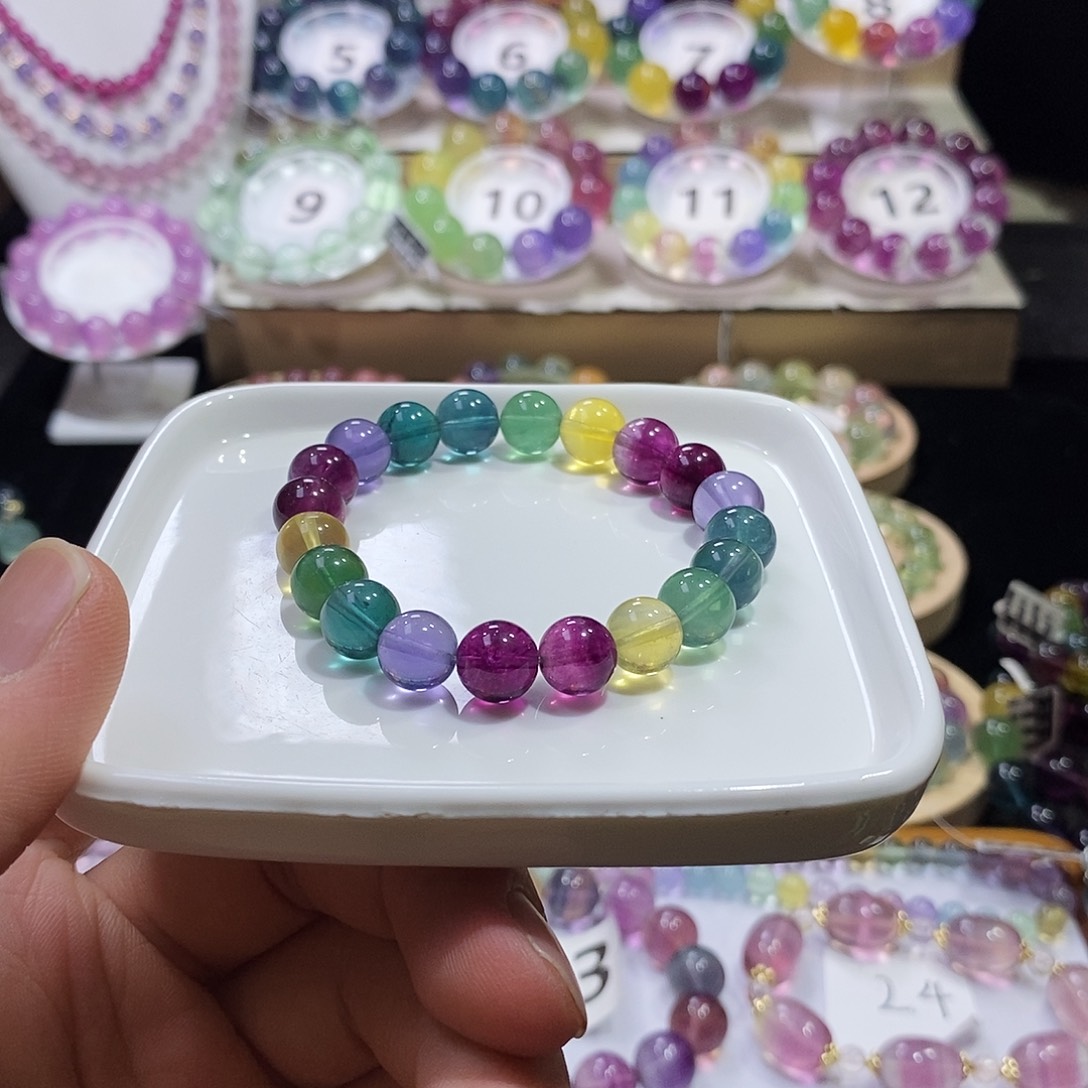 萤石手链未镶嵌色标9.5mm