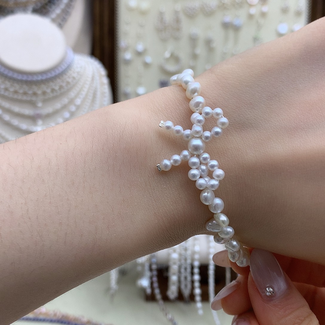 淡水珍珠耳饰银S925镶嵌