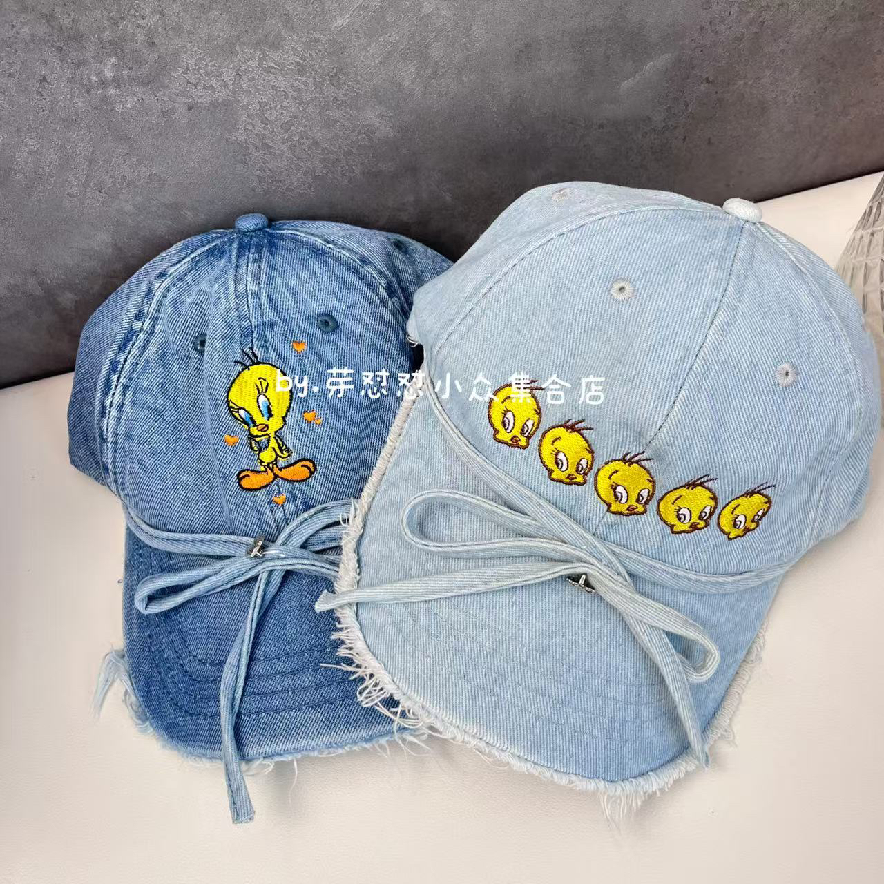 芽怼怼韩国深蓝牛仔鸭鸭帽子 06015