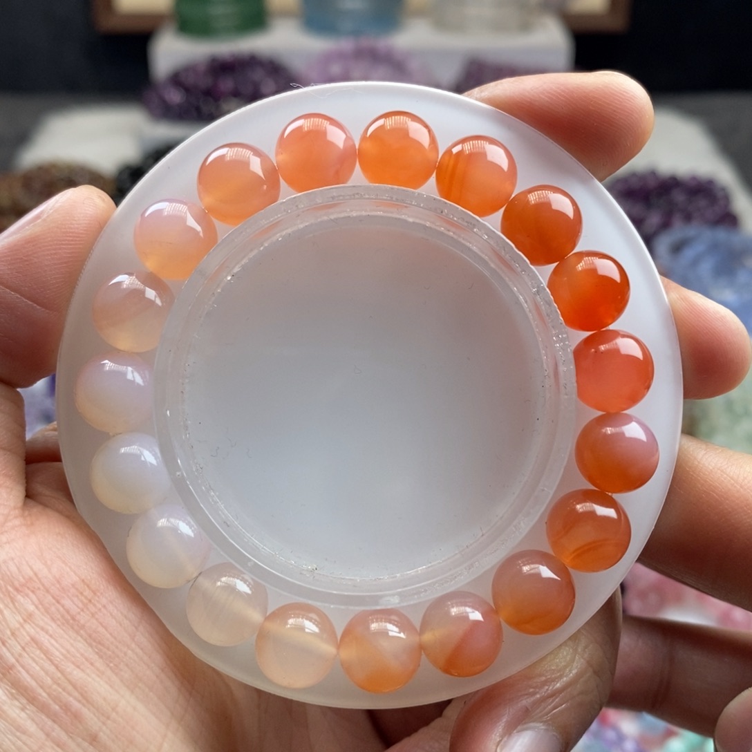 水晶手链未镶嵌天然渐变非红玛瑙10mm 00000080