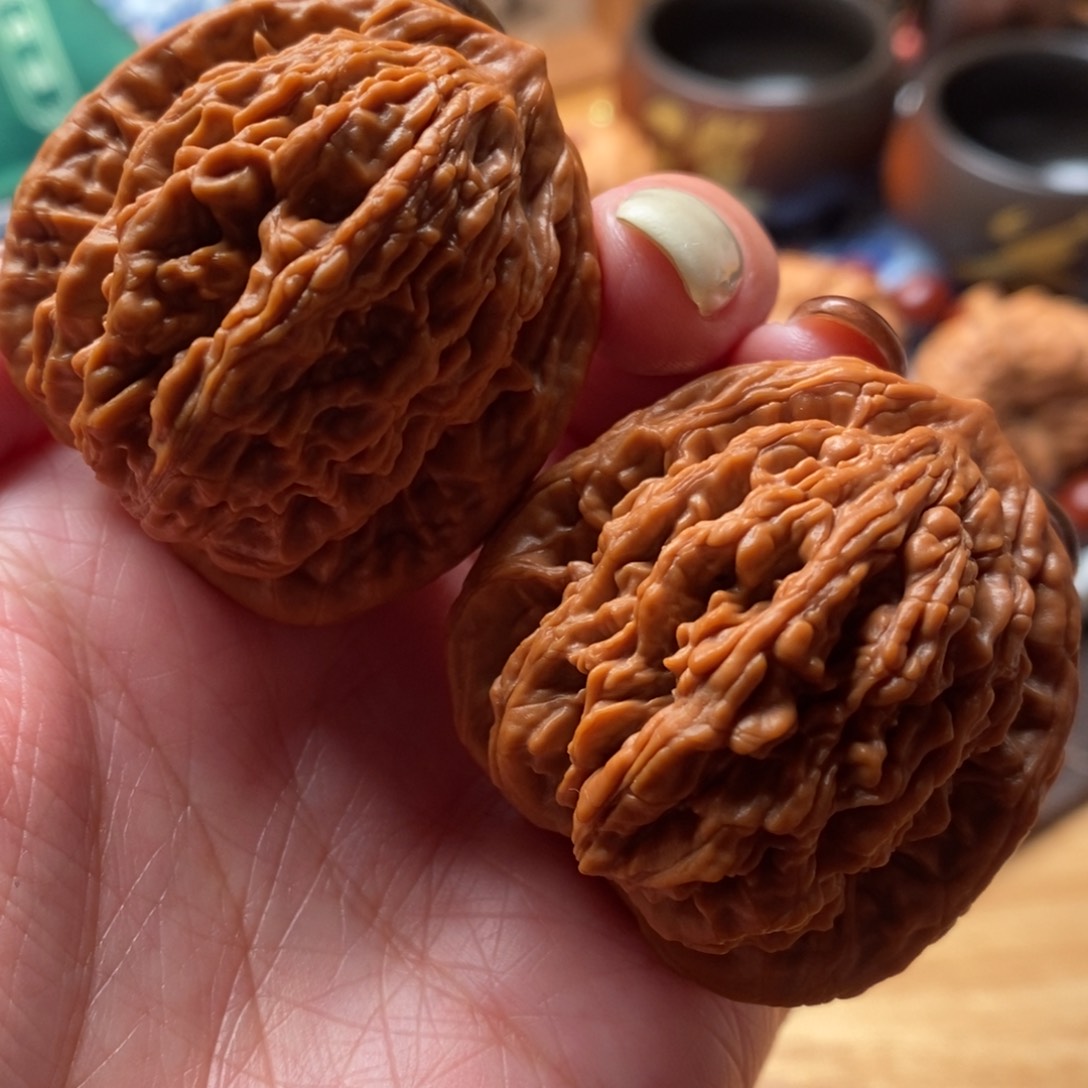 把件文玩核桃40尺寸全品麦穗虎头