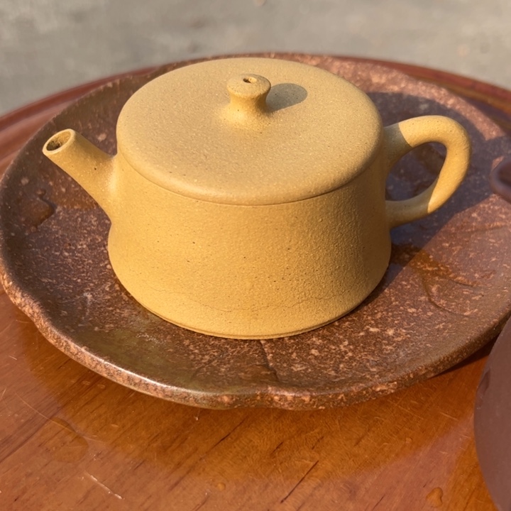 紫砂茶壶黄金段云柱微瑕