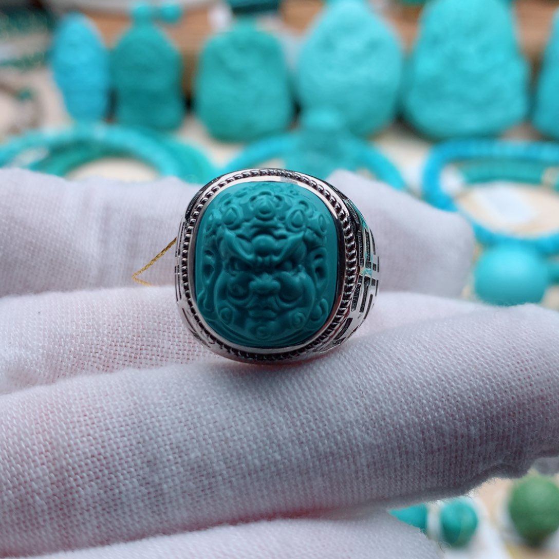 绿松石颈饰银S925镶嵌